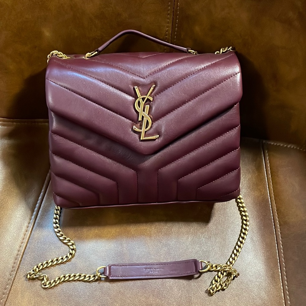 YSL LouLou Small- in a beautiful deep wine leather.